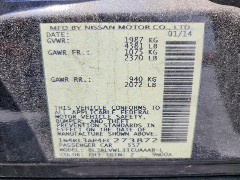 2014 NISSAN ALTIMA 3.5 SL  