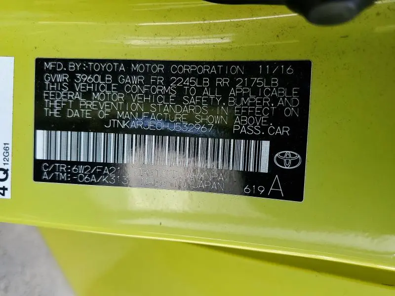 2017 TOYOTA COROLLA IM   