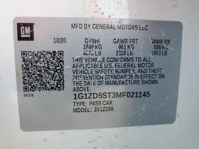 2021 CHEVROLET MALIBU LT  