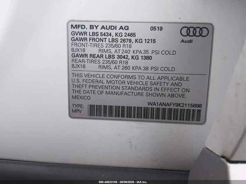 2019 AUDI Q5 45 PREMIUM
