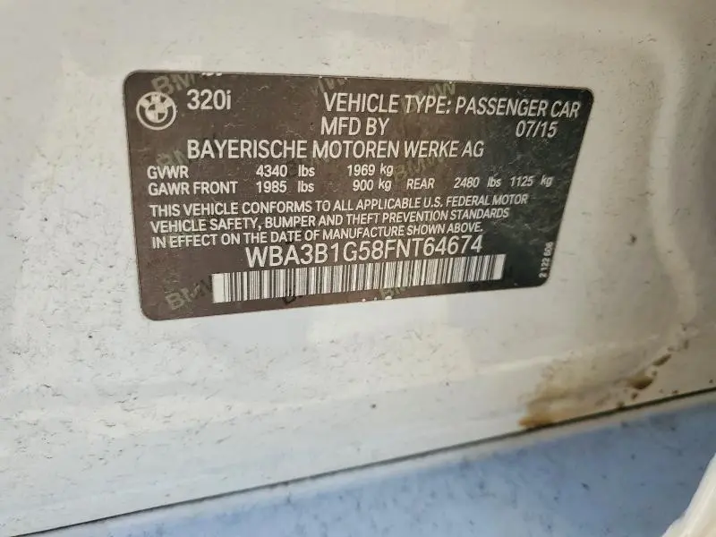 2015 BMW 320 I  