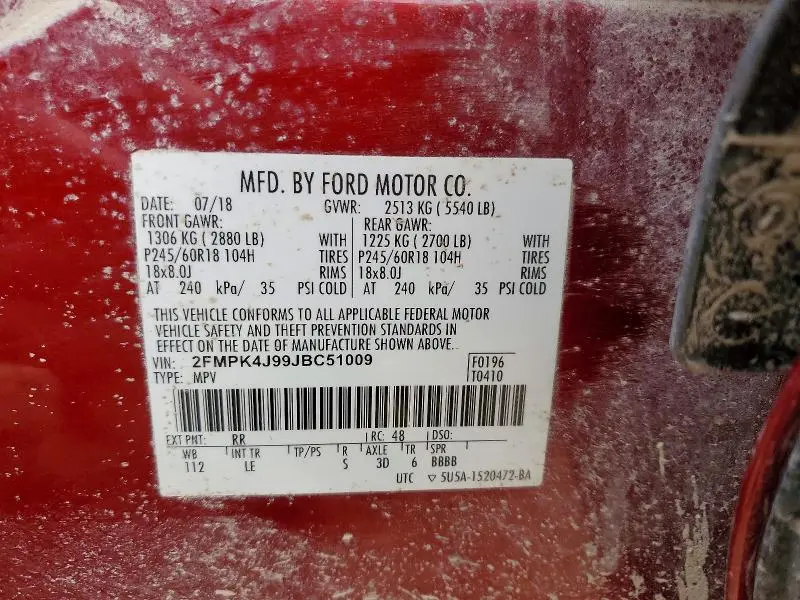 2018 FORD EDGE SEL  