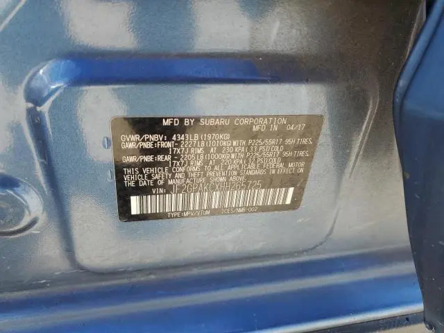 2017 SUBARU CROSSTREK LIMITED  