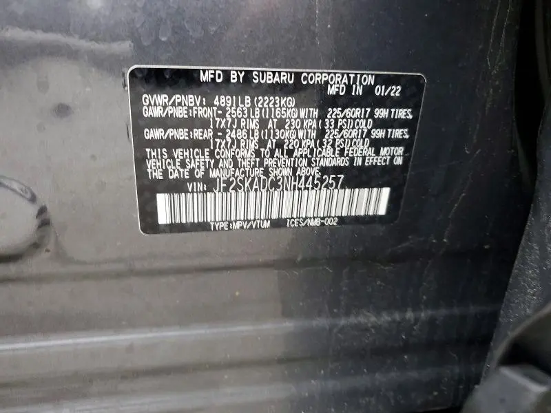 2022 SUBARU FORESTER PREMIUM  