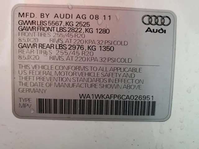 2012 AUDI Q5 PRESTIGE