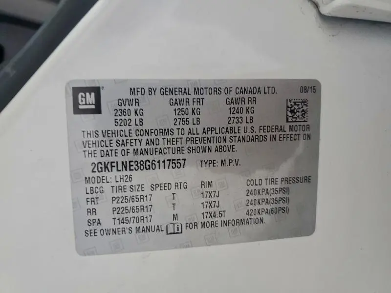 2016 GMC TERRAIN SLE  