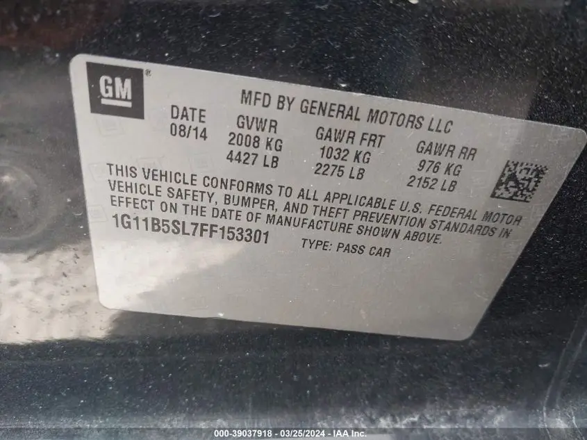 2015 CHEVROLET MALIBU LS