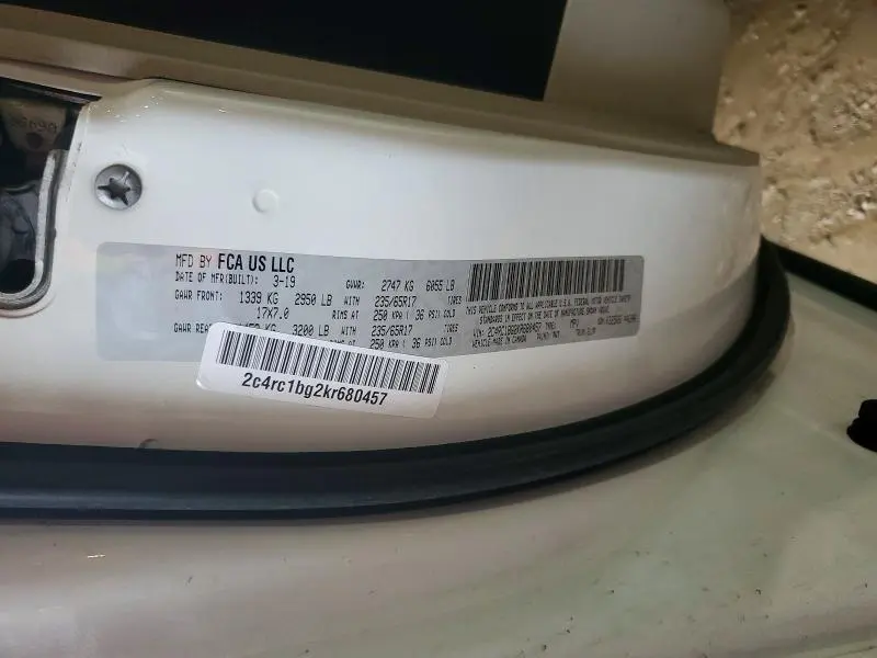 2019 CHRYSLER PACIFICA TOURING L  