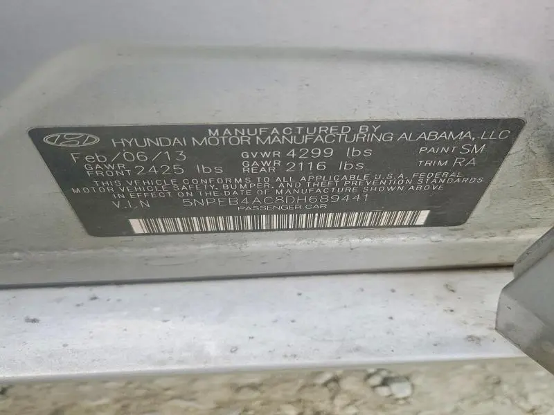 2013 HYUNDAI SONATA GLS  