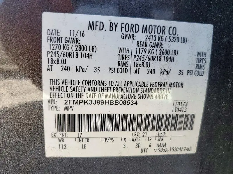 2017 FORD EDGE SEL  