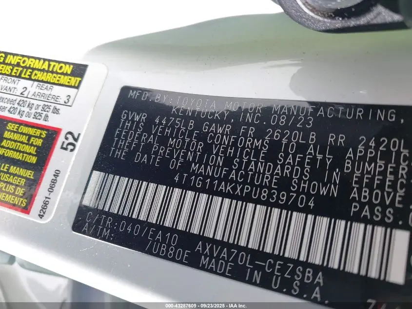 2023 TOYOTA CAMRY SE