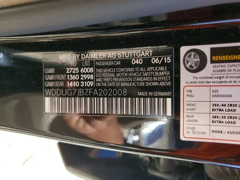 2015 MERCEDES-BENZ S 63 AMG  