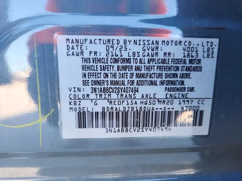 2025 NISSAN SENTRA SV  