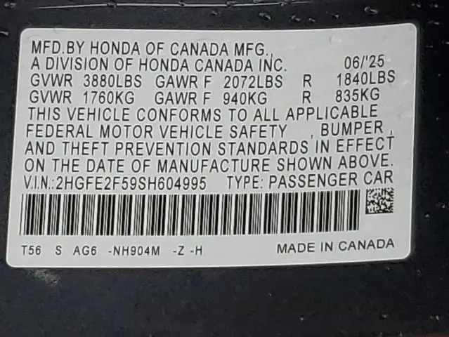 2025 HONDA CIVIC SPORT  