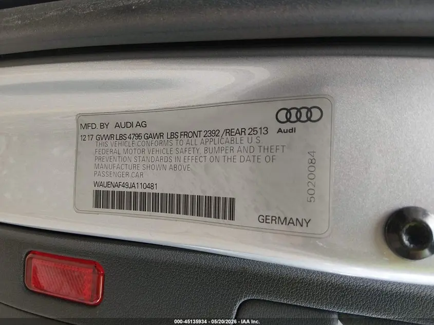 2018 AUDI A4 2.0T PREMIUM