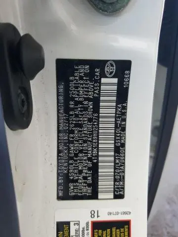 2017 TOYOTA AVALON XLE  