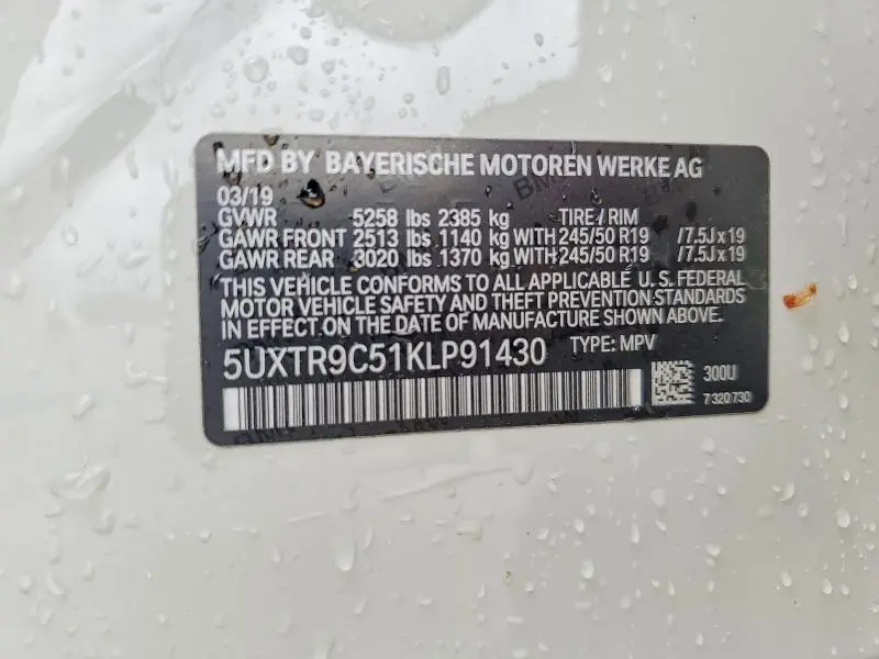 2019 BMW X3 XDRIVE30I  