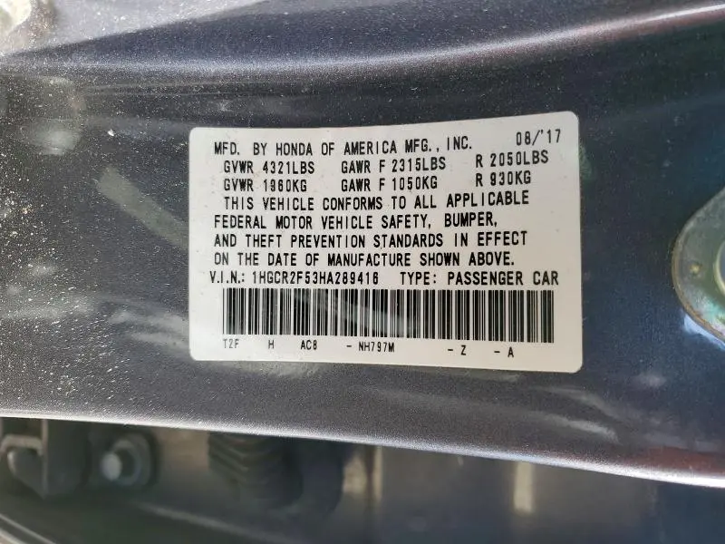 2017 HONDA ACCORD SPORT  