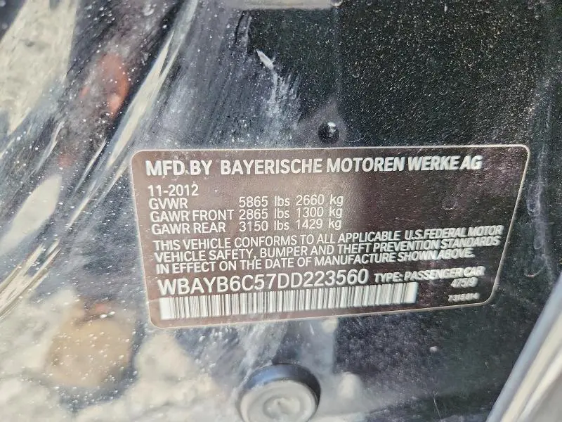 2013 BMW 750 XI  