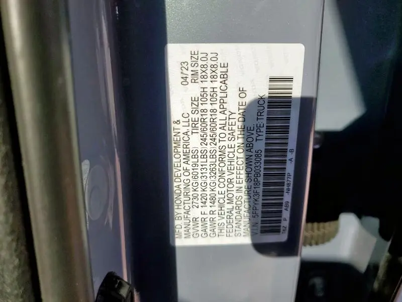 2023 HONDA RIDGELINE SPORT  