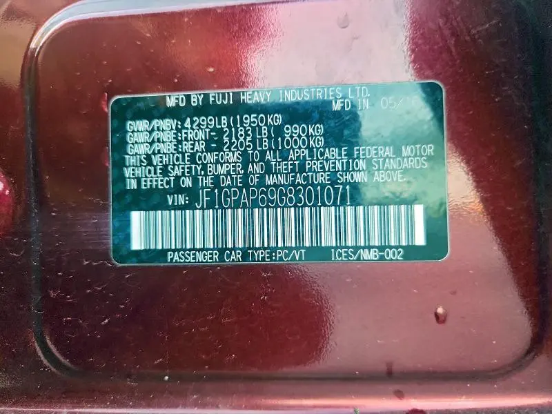 2016 SUBARU IMPREZA SPORT PREMIUM  