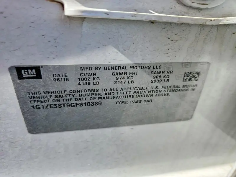 2016 CHEVROLET MALIBU LT  