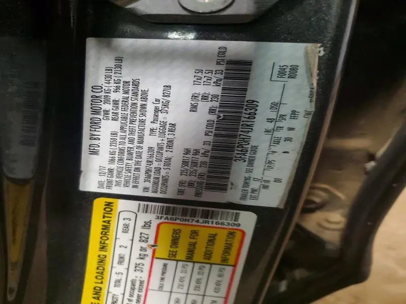 2018 FORD FUSION SE  