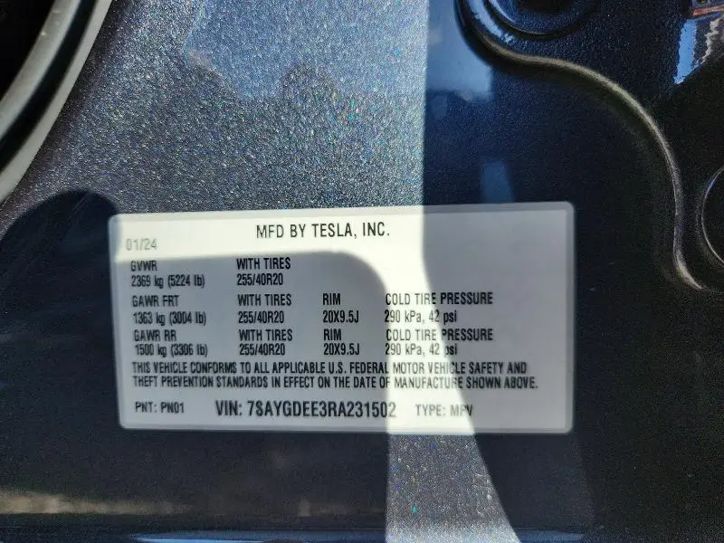 2024 TESLA MODEL Y   