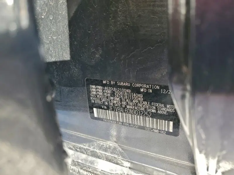 2022 SUBARU WRX LIMITED  