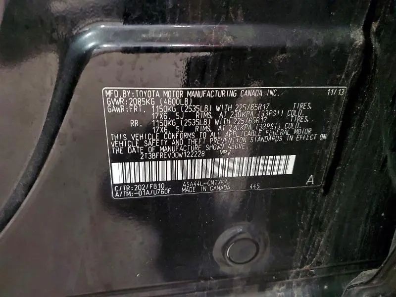 2013 TOYOTA RAV4 LE  