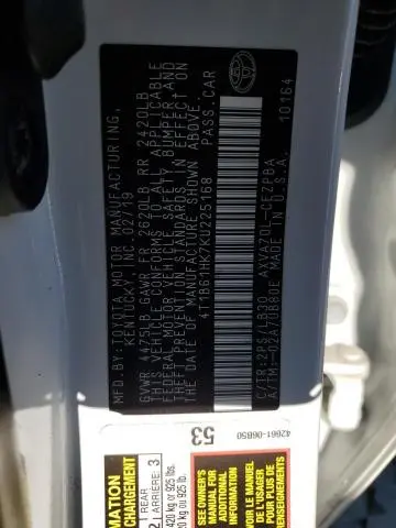 2019 TOYOTA CAMRY XSE  