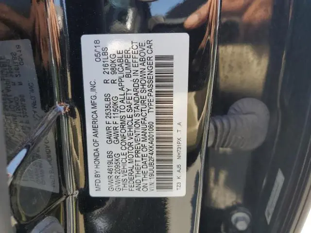 2019 ACURA TLX TECHNOLOGY  