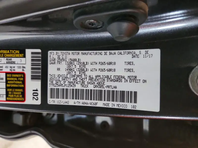 2018 TOYOTA TACOMA LIMITED  