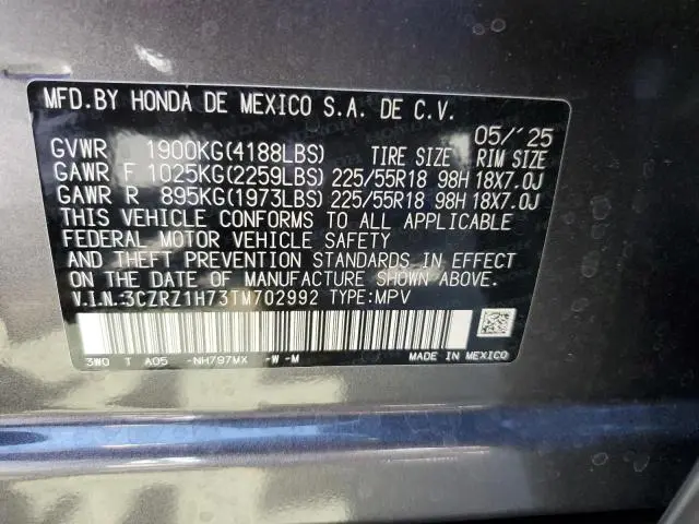 2026 HONDA HR-V EXL  