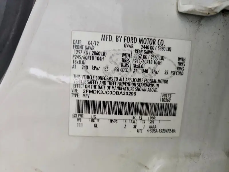 2013 FORD EDGE SEL  