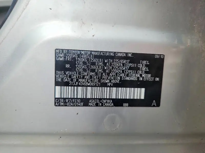 2011 TOYOTA RAV4 BASE  