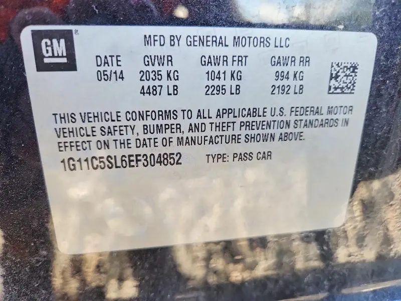 2014 CHEVROLET MALIBU 1LT  