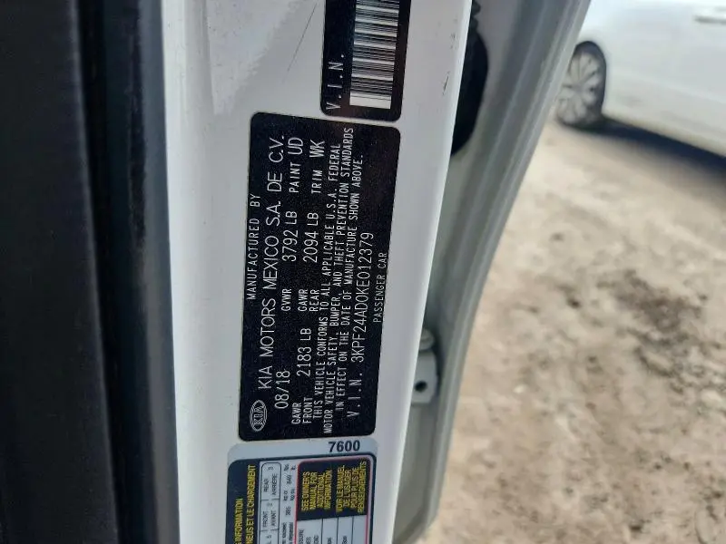 2019 KIA FORTE FE  