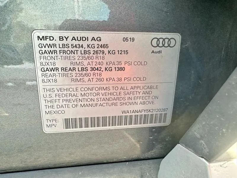 2019 AUDI Q5 PREMIUM  