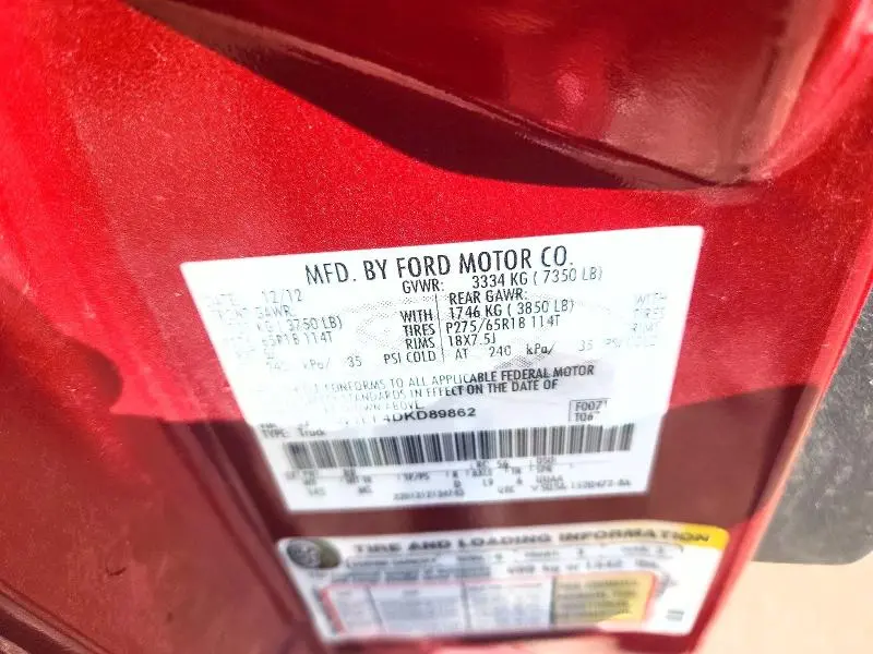 2013 FORD F150 SUPERCREW  