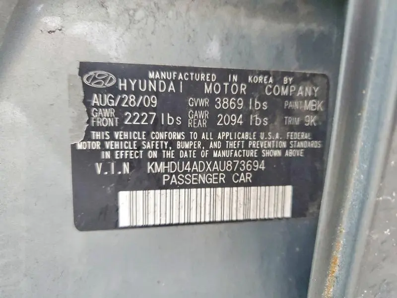 2010 HYUNDAI ELANTRA GLS  