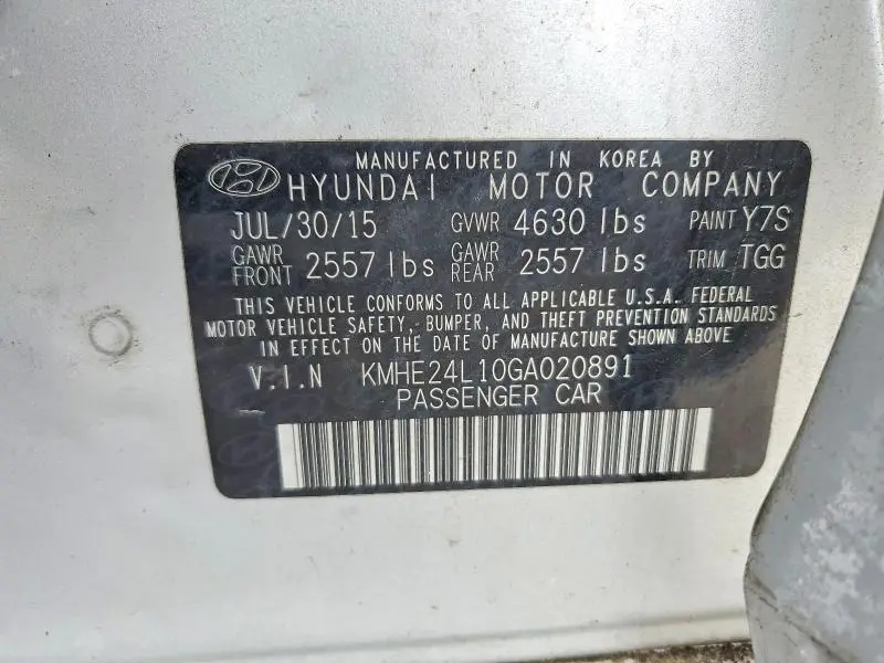 2016 HYUNDAI SONATA HYBRID  