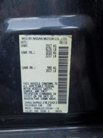 2016 NISSAN ALTIMA 2.5  