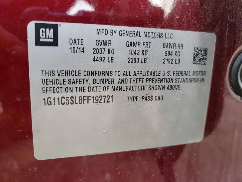 2015 CHEVROLET MALIBU 1LT  