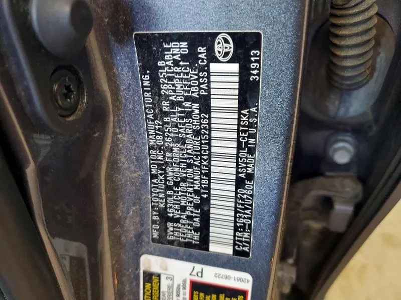2012 TOYOTA CAMRY SE  