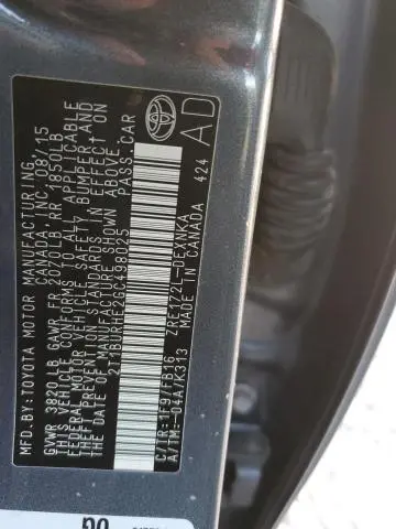 2016 TOYOTA COROLLA L  