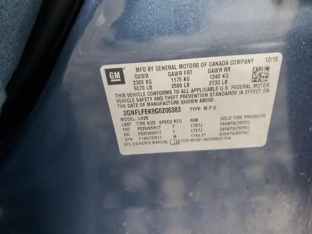 2016 CHEVROLET EQUINOX LT  