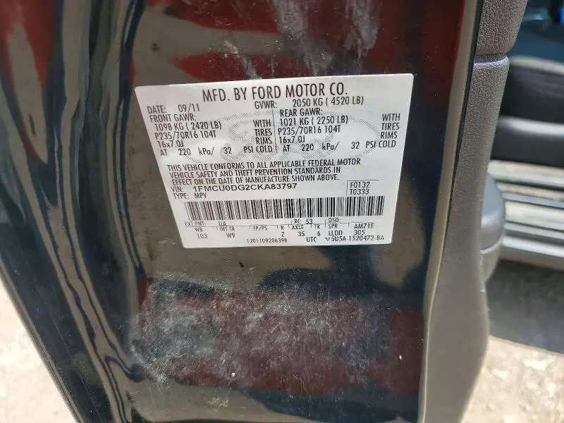 2012 FORD ESCAPE XLT  