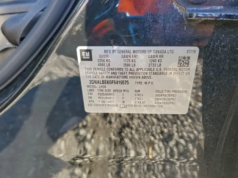 2015 CHEVROLET EQUINOX LT  