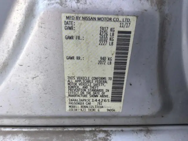 2018 NISSAN ALTIMA 2.5  